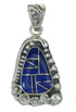 Southwestern Sterling Silver And Lapis Flower Pendant YX67366